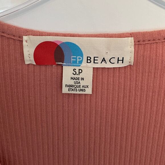FP Beach Free People Who Needs Sleep Dress Womens Small Salmon Bell Sleeve Mini - Picture 6 of 9
